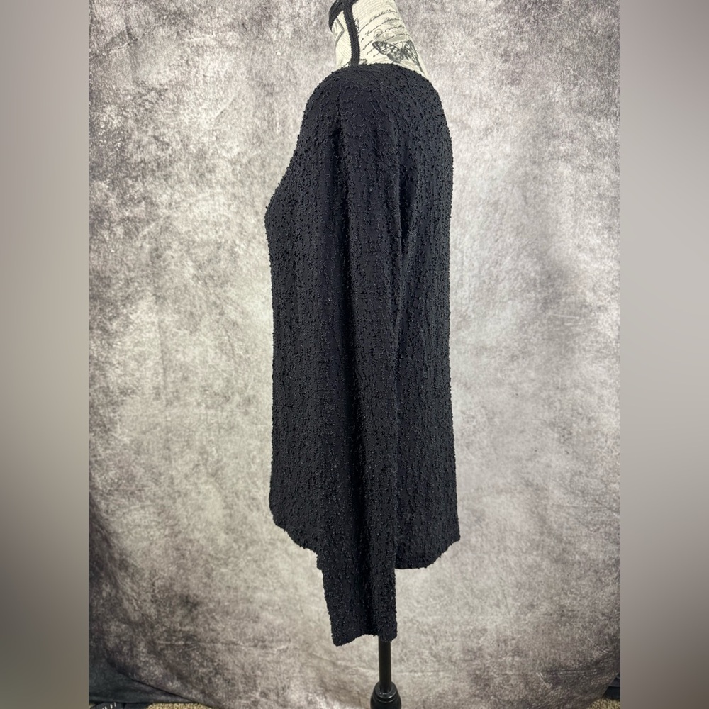 Front Street USA Black Long Sleeve Lagenlook Minimalist Crinkle Top Size XL - Picture 6 of 10